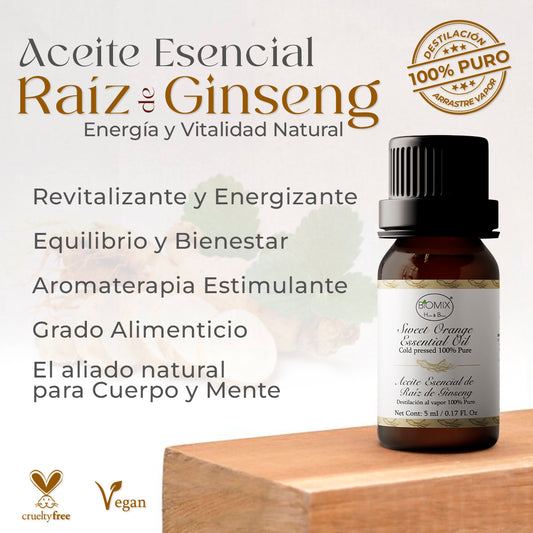 Ginseng Root Essential Oil Food Grade – 100% Pure Therapeutic, Exclusive and Select Edible Elixir 5 Ml