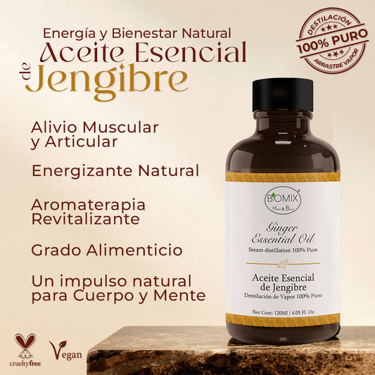 100% Pure Edible Ginger Essential Oil – Cosmetic, Food & Therapeutic Grade 120ml