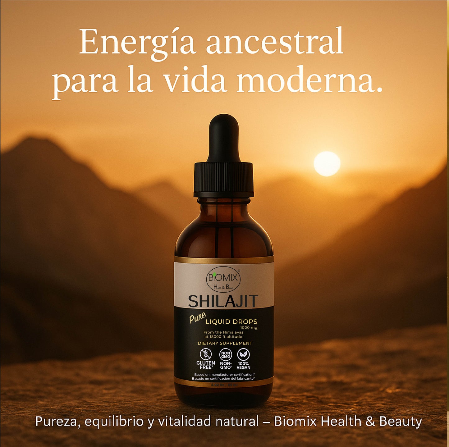 Pure Himalayan Shilajit Resin Drops Premium Vegan Natural Supplement 60 Servings
