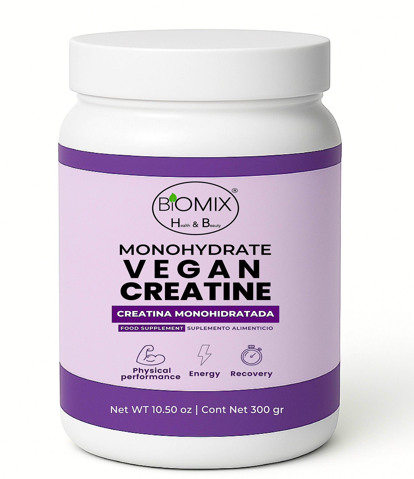 Creatina Micronizada Vegana Monohidratada Pura, Grado Premier 2X, Alta Absorción, Sin Gluten, Sin OGM, 60 Servicios