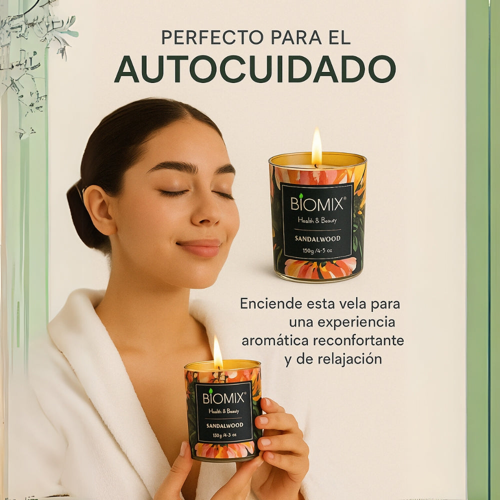 Sandalwood Massage Candle (132 g / 4.67 oz) 100% Natural Soy Wax + Sandalwood Essential Oil