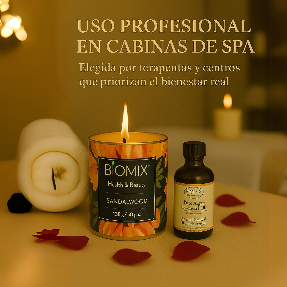 Sandalwood Massage Candle (132 g / 4.67 oz) 100% Natural Soy Wax + Sandalwood Essential Oil