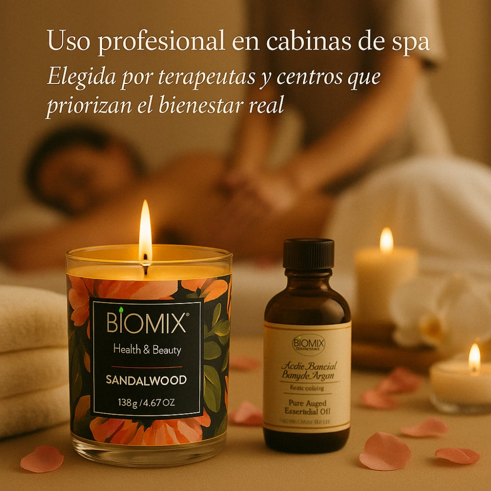 Sandalwood Massage Candle (132 g / 4.67 oz) 100% Natural Soy Wax + Sandalwood Essential Oil