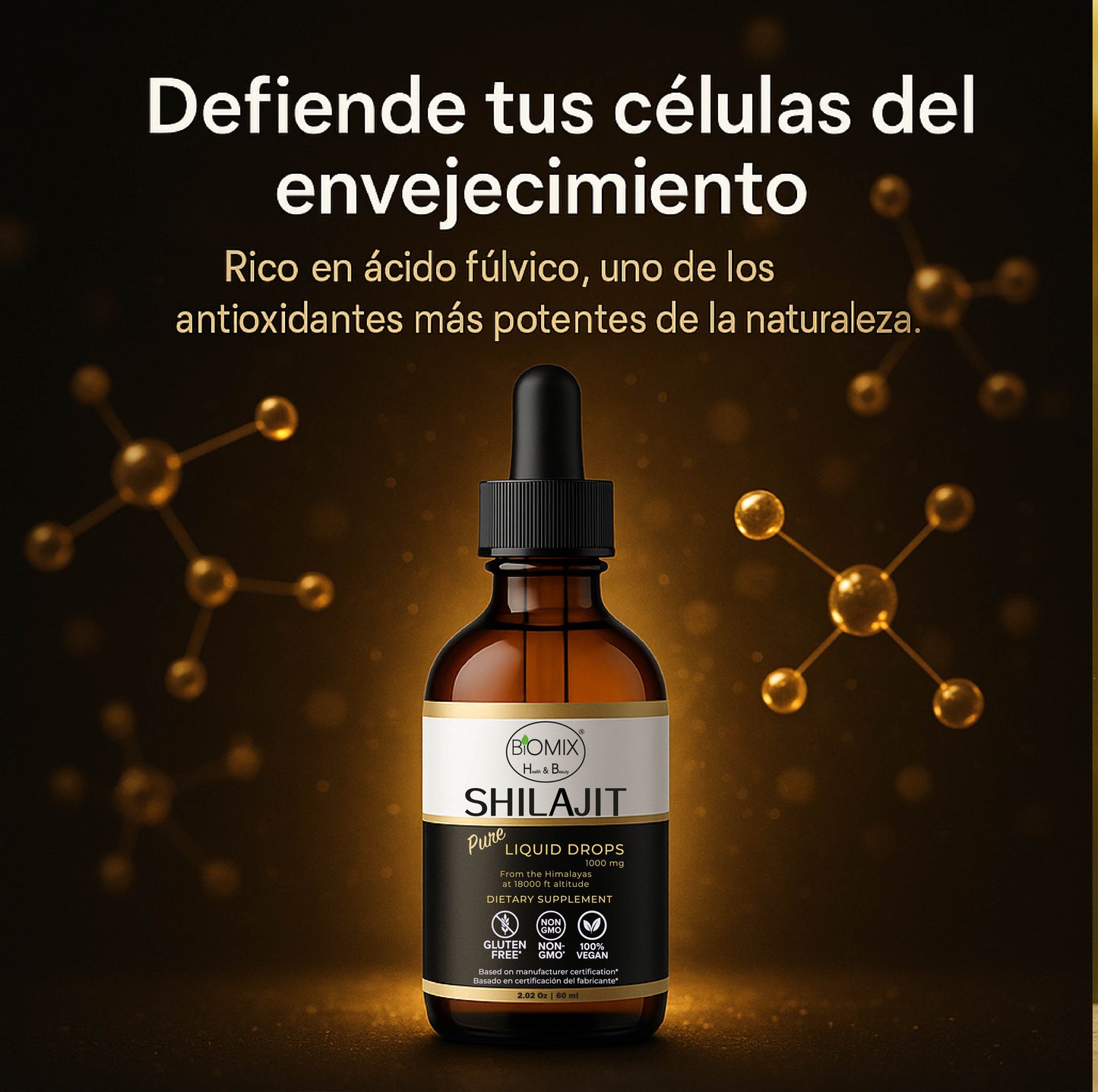 Pure Himalayan Shilajit Resin Drops Premium Vegan Natural Supplement 60 Servings