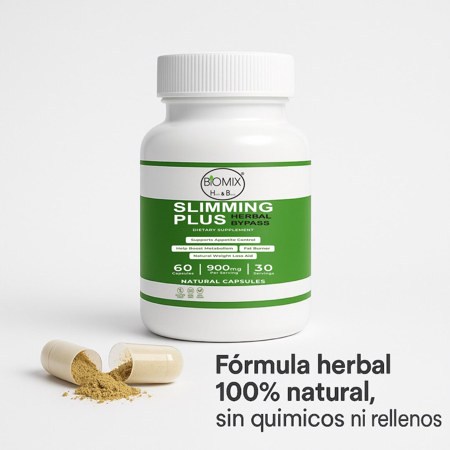 Herbal Bypass Slimming Plus Capsules Natural Slimming 30 Servings