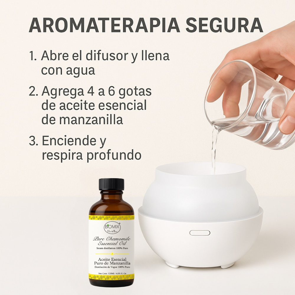 Aceite Esencial de Manzanilla Puro 120 ml · Grado Terapéutico · Uso Cosmético y Aromaterapia