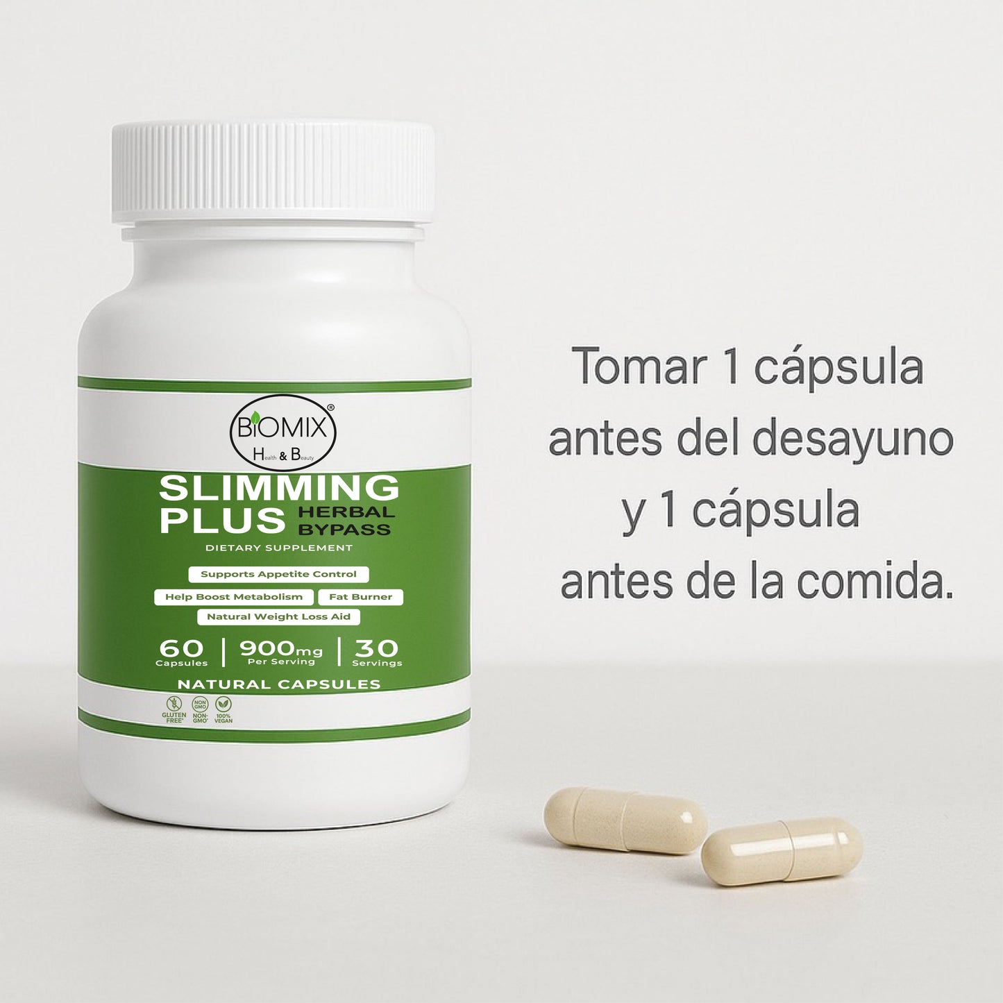 Herbal Bypass Slimming Plus Capsules Natural Slimming 30 Servings