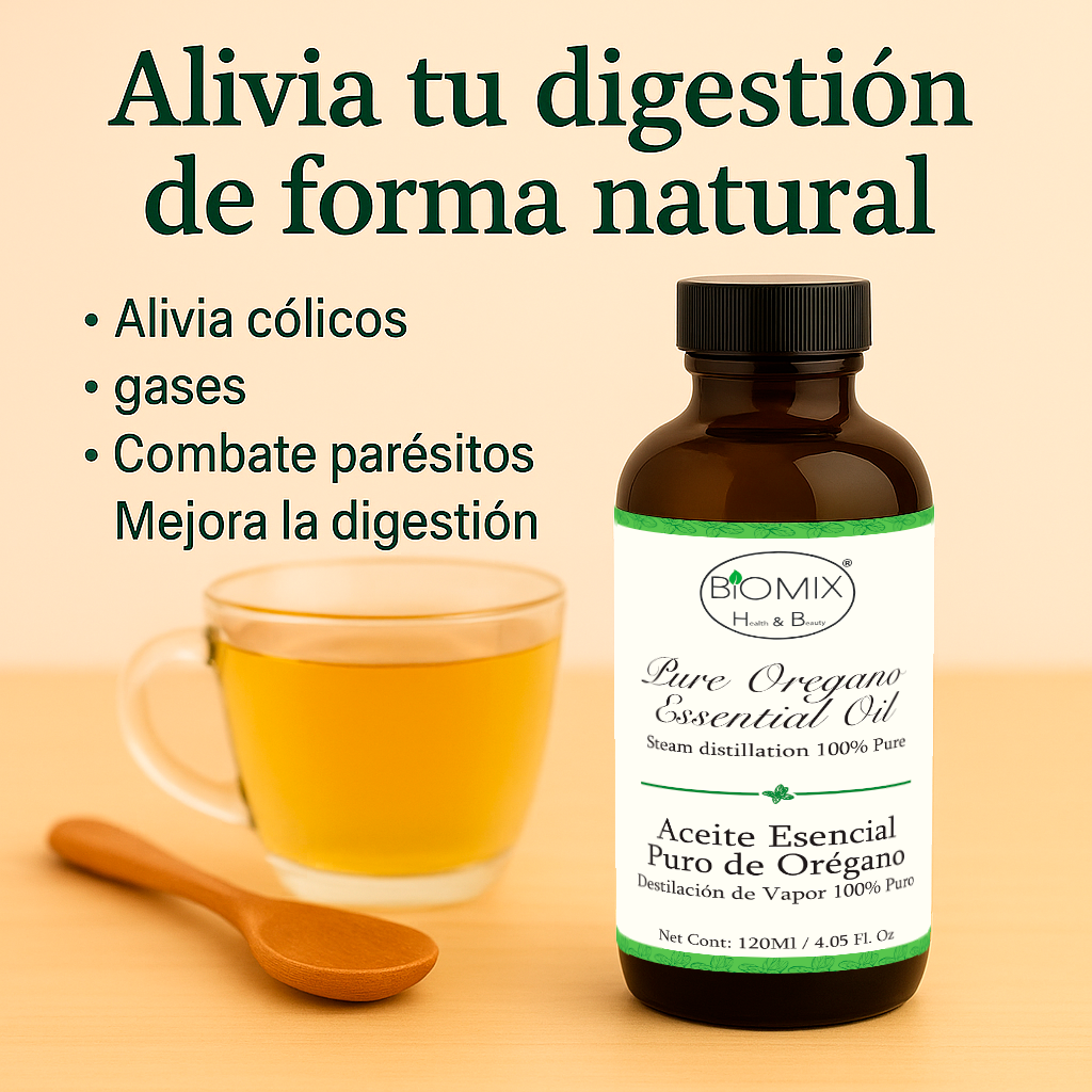 Aceite Esencial 100% Puro de Orégano grado Alimenticio, Terapéutico 120 Ml