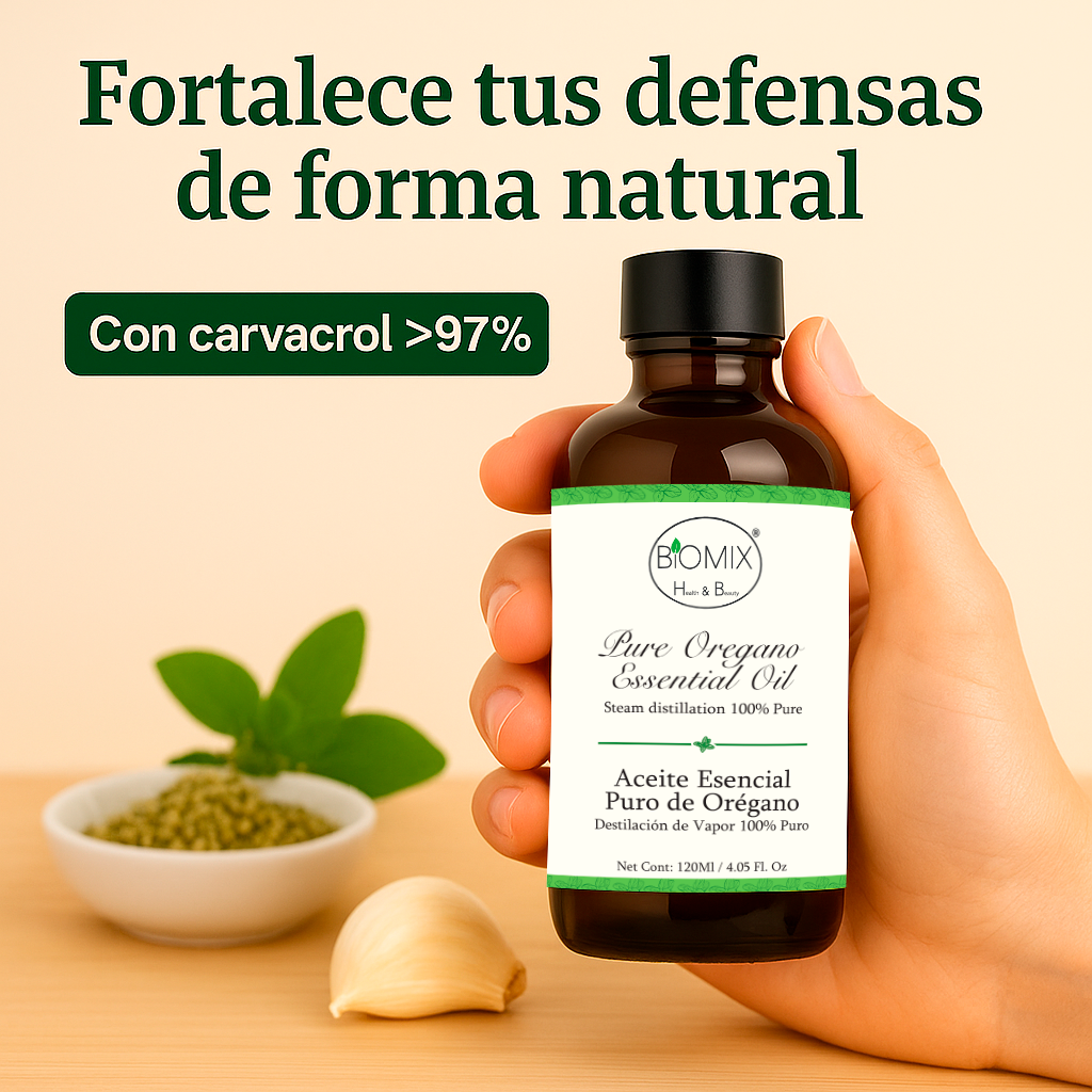 Aceite Esencial 100% Puro de Orégano grado Alimenticio, Terapéutico 120 Ml