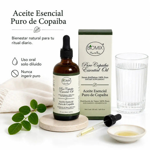 Aceite Esencial de Copaiba 120ml — Grado Alimenticio