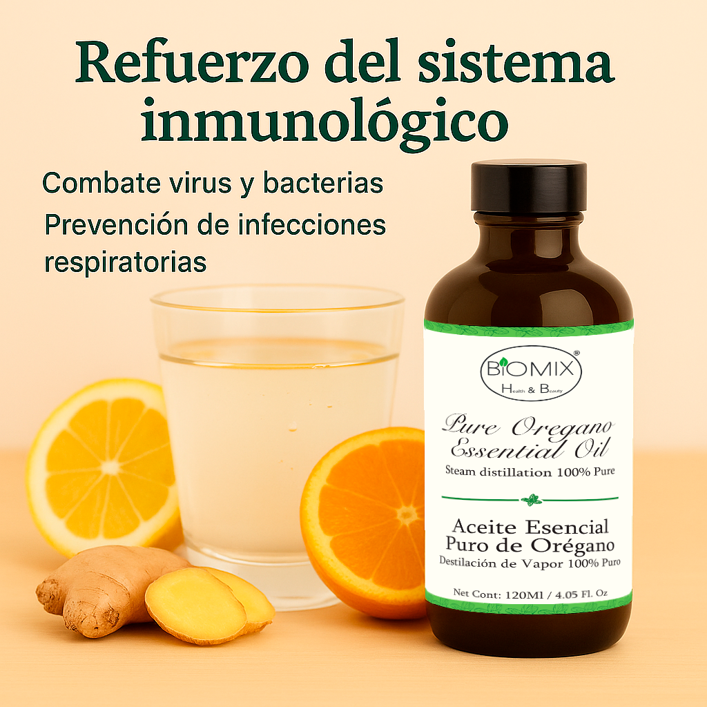Aceite Esencial 100% Puro de Orégano grado Alimenticio, Terapéutico 120 Ml