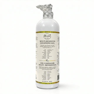 BIOMIX Gel Limpiador Multi-Beneficios 15 en 1 para Cara, Cuerpo y Cabello, Células Madre Vegetales, Potenciador de Colágeno vegetal, Ceramida de Arroz, Aceite de Argán, Q10 vegetal, Vitamina E, Manteca de Karité, Jojoba, Extracto de Lavanda y más 480ml