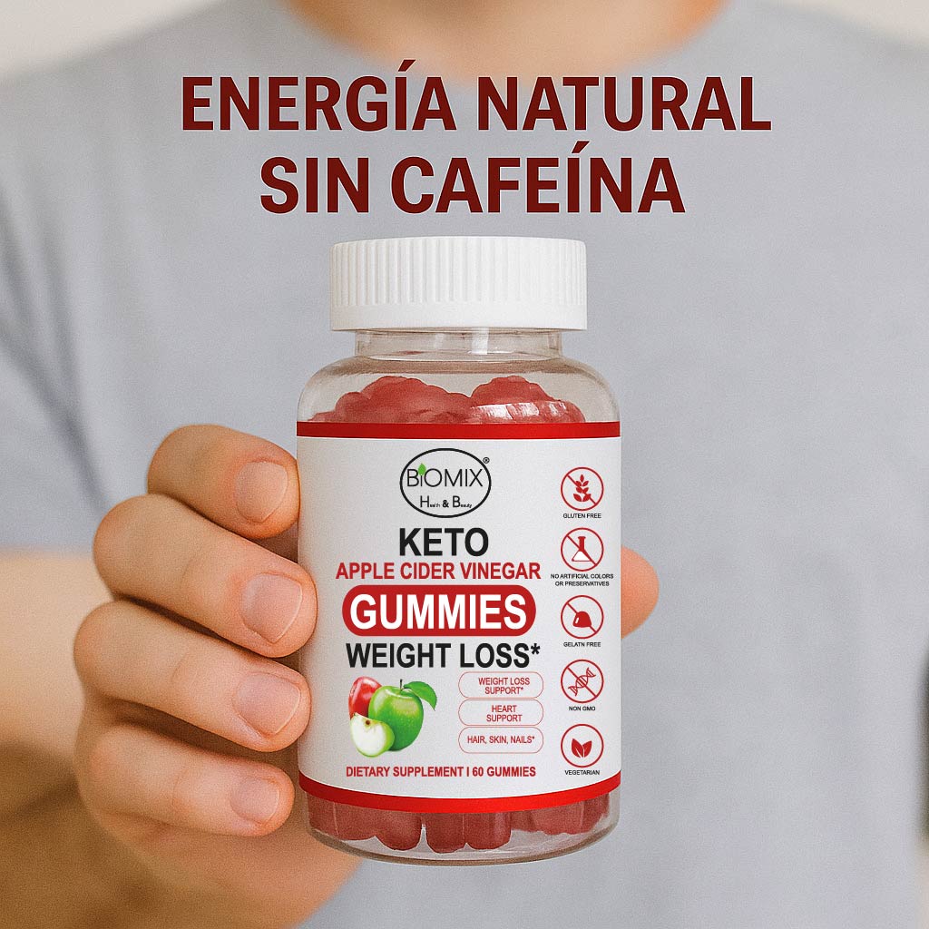 Gomitas Keto Adelgazantes Detox de Vinagre de Sidra de Manzana con la Madre Sin gluten, Veganas 30 Servicios