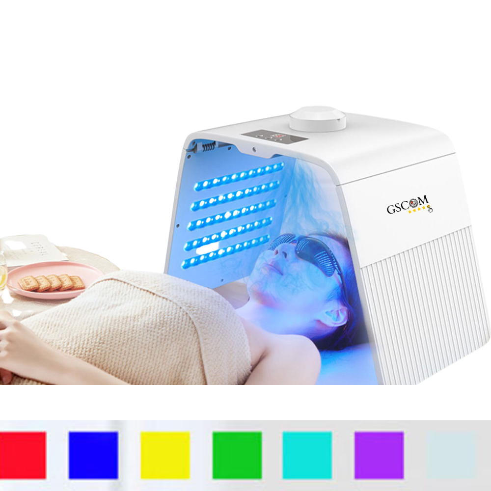 Máquina LED Fototerapia 7 Colores + Nano Spray Rejuvenecimiento Facial, Antiarrugas, Hidratación Profesional SPA, Aparatología, Cosmetología