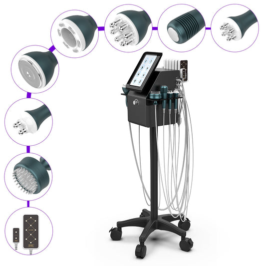 Multifuncional Estético Profesional 9 en 1 para SPA con Cavitación 40K Avanzada, Radiofrecuencia Facial, Corporal y Ocular, Vacuum RF, LipoLaser, Martillo Frío-Calor, BIO, Fototerapia LED y Microcorriente
