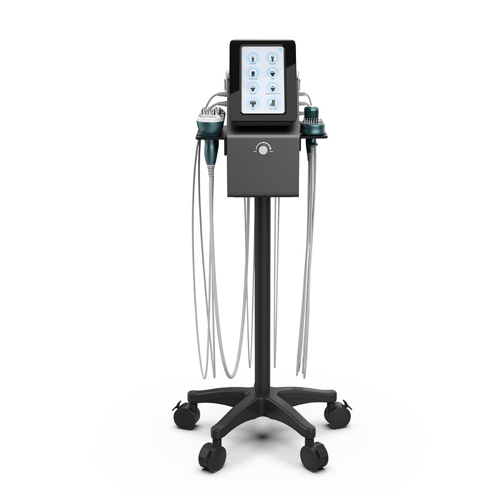 Multifuncional Estético Profesional 9 en 1 para SPA con Cavitación 40K Avanzada, Radiofrecuencia Facial, Corporal y Ocular, Vacuum RF, LipoLaser, Martillo Frío-Calor, BIO, Fototerapia LED y Microcorriente