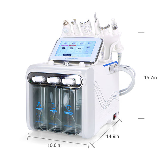 Máquina Hidrofacial 6 en 1 Limpieza Profunda, Microdermoabrasión, Radiofrecuencia, Ultrasonido, Pulverizador, Terapia Fría – Profesional para Spa y Estética