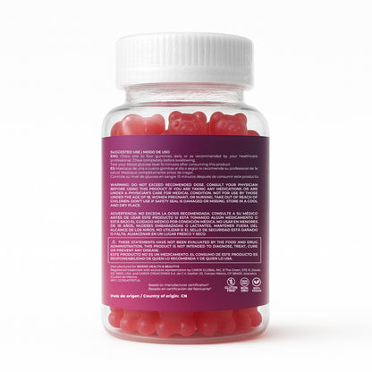 Fast-Acting Glucose Gummies 100% Vegan Gluten-Free, No Added Sugar - Mixed Berry Flavor - Jar with 60 Gummies of 3 gr 