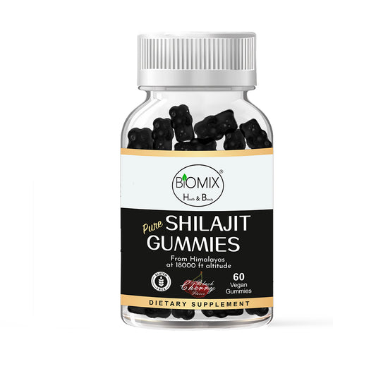 Gomitas de Shilajit Puro del Himalaya con Con B12, Chaga, Ashwagandha Veganas, Sin Gluten, Sin azúcares añadidas 30 Servicios