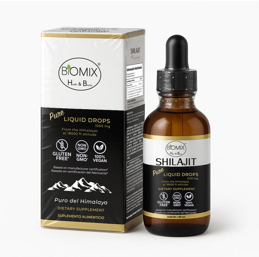 Shilajit Puro Líquido 1500 mg – Suplemento Premium Vegano del Himalaya | Energía, Vitalidad y Equilibrio Natural – 60 Servicios