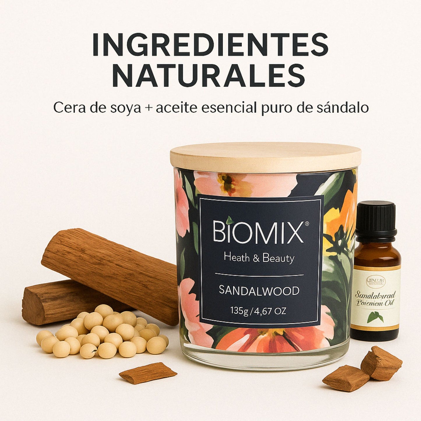 Premium Spa Set: 2 Candles with Sandalwood and Freesia Essential Oils + 4 15-in-1 Masks with Stem Cells, Collagen, Argan, and Ceramides | Vegan