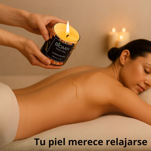Sandalwood Massage Candle (132 g / 4.67 oz) 100% Natural Soy Wax + Sandalwood Essential Oil 