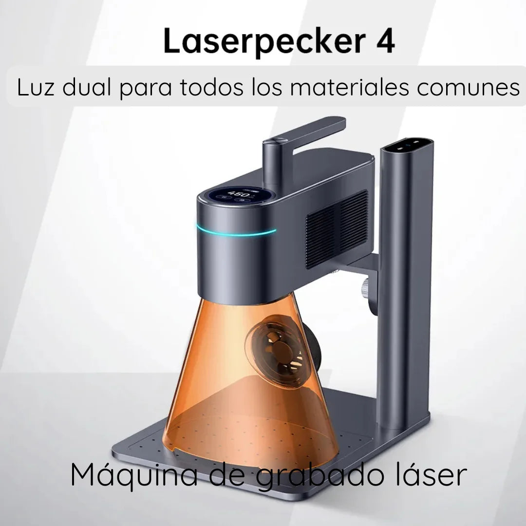 LASERPECKER máquina de grabado láser 4 LP4 para todos los materiales, grabador láser de doble Luz Portátil para tallado de Metal, madera, plástico y más