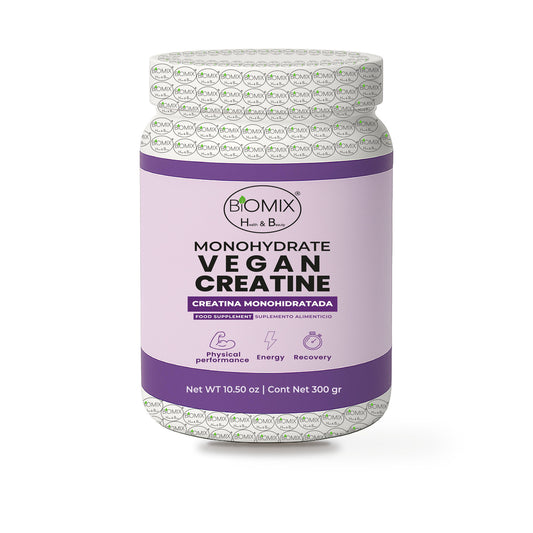 Creatina Micronizada Vegana Monohidratada Pura, Grado Premier 2X, Alta Absorción