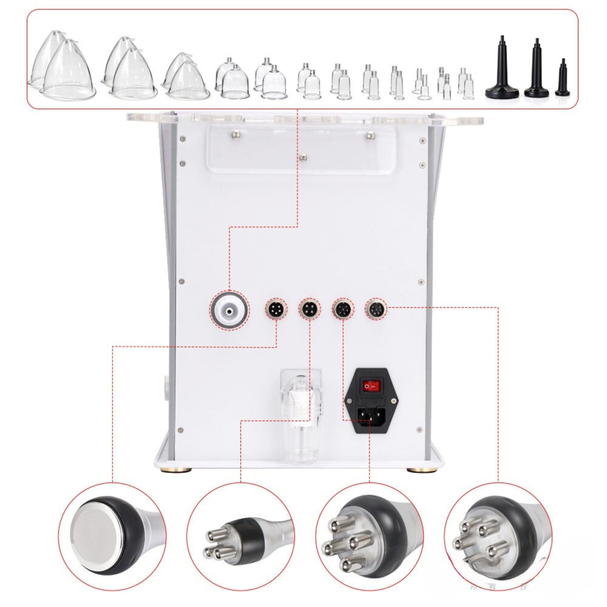 Equipo Multifuncional de Radiofrecuencia Inteligente 6 en 1 con cavitación avanzada 2.0 - 40K, ventosas, vacumterapia