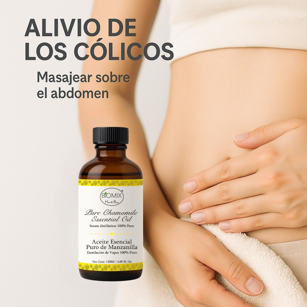Aceite Esencial de Manzanilla Puro 120 ml · Grado Terapéutico · Uso Cosmético y Aromaterapia