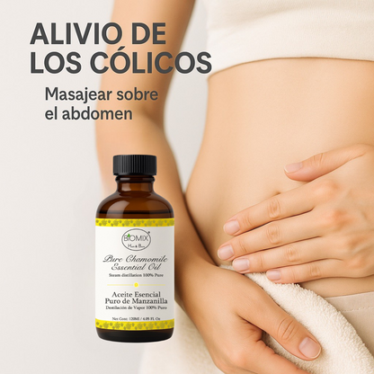 Aceite Esencial de Manzanilla Puro 120 ml · Grado Terapéutico · Uso Cosmético y Aromaterapia
