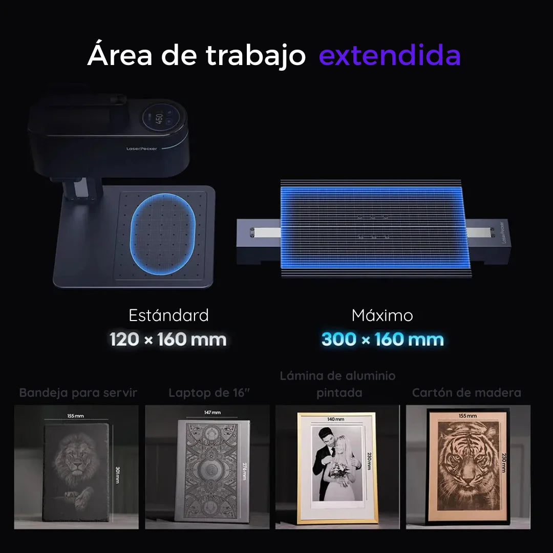 LASERPECKER máquina de grabado láser 4 LP4 para todos los materiales, grabador láser de doble Luz Portátil para tallado de Metal, madera, plástico y más