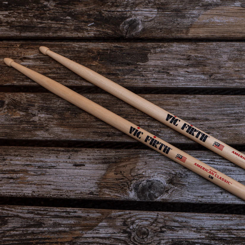 Vic Firth Tear Drop American Classic Drumstick with Wood Tip, 5b