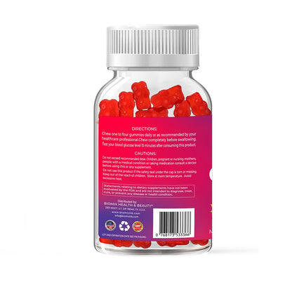 Gomitas De Glucosa De Acción Rápida 100% Veganas Libres de Gluten, Sin azúcares añadidas - Sabor Bayas Mixtas - Frasco con 60 Gomitas de 3 gr