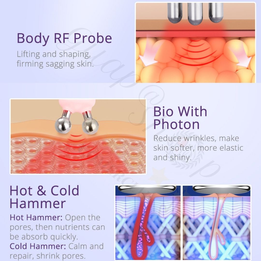 Equipo Multifuncional De Radiofrecuencia 10 En 1 Con Cavitación 2.5 Ultrasónica Avanzada, Lipo Láser, Bio Fotón, Ultrasonido, Microcorriente, Depurador Facial
