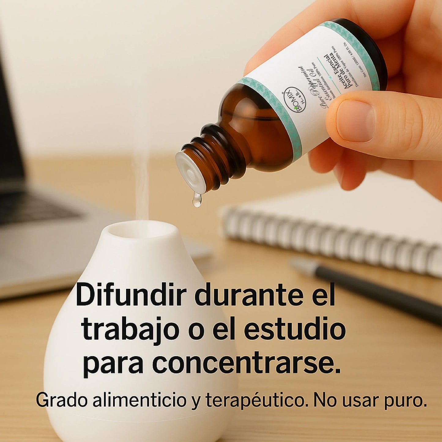 Aceite Esencial  100% Puro de Menta – Grado Alimenticio y Terapéutico 4 FL OZ / 120 ml