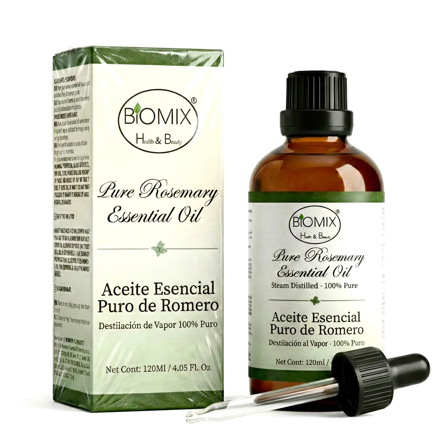 Aceite Esencial 100% Puro de Romero grado Alimenticio, Terapéutico 4 Fl. Oz / 120 Ml