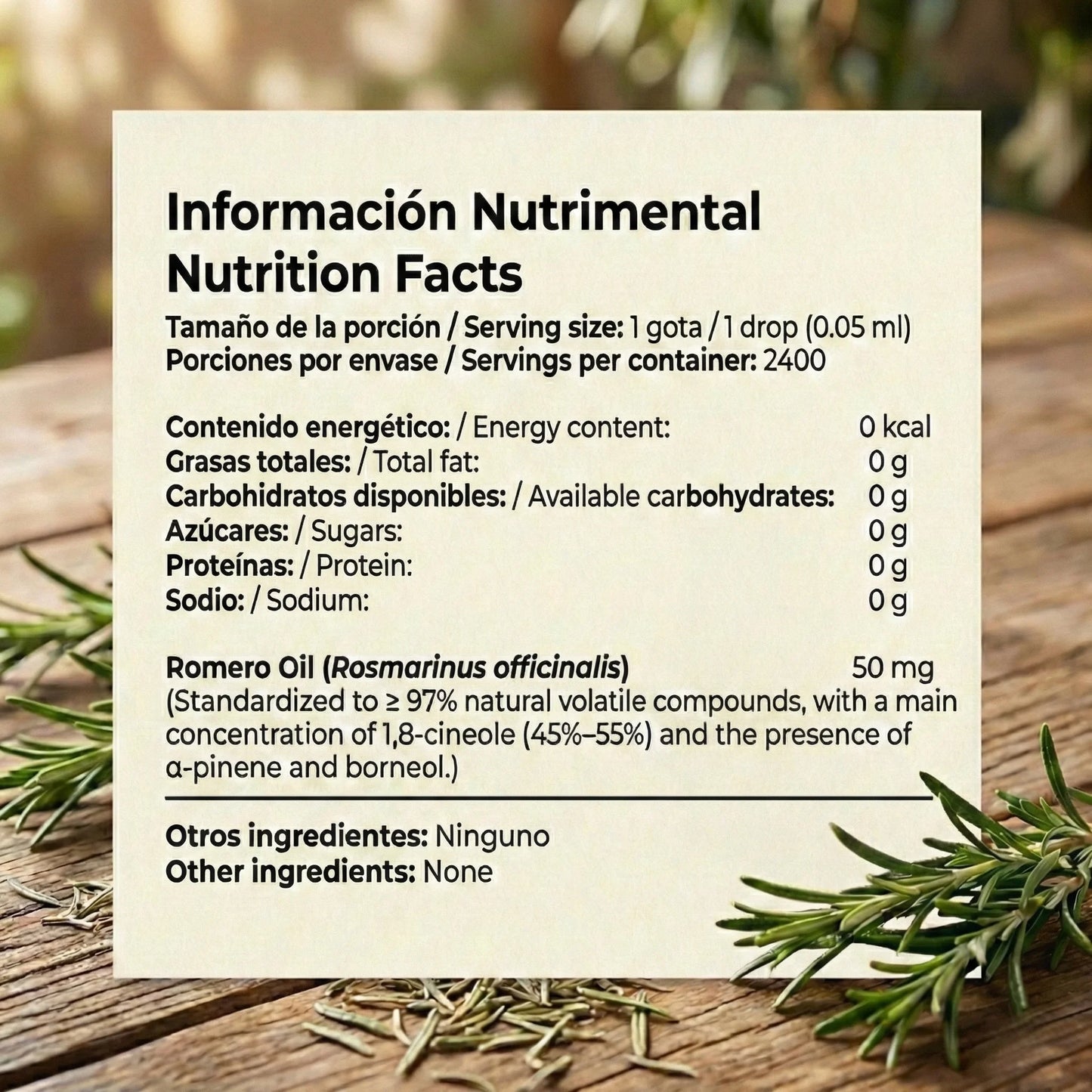 Aceite Esencial 100% Puro de Romero grado Alimenticio, Terapéutico 4 Fl. Oz / 120 Ml