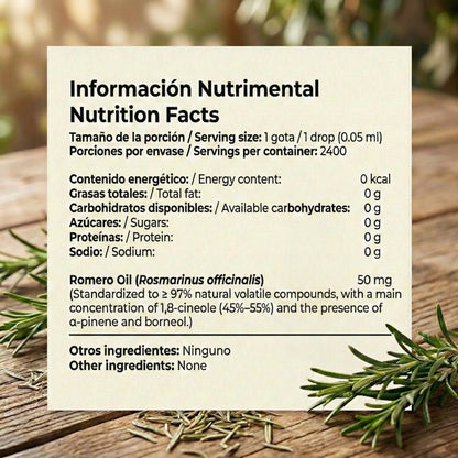 Aceite Esencial 100% Puro de Romero grado Alimenticio, Terapéutico 4 Fl. Oz / 120 Ml