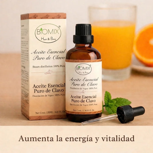 Aceite Esencial 100% Puro de Clavo comestible, grado Cosmético, Alimenticio y Terapéutico 120 Ml