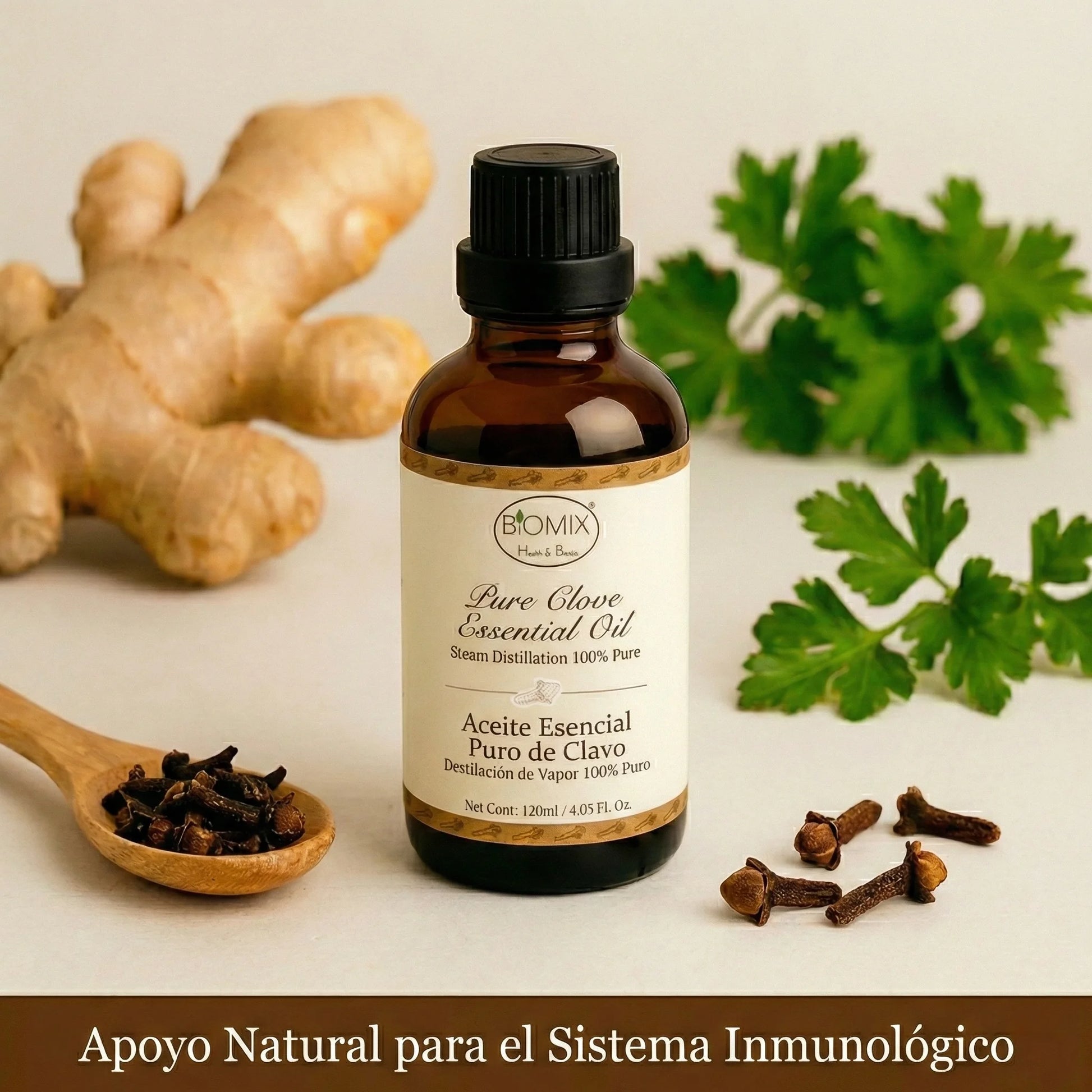 Aceite Esencial 100% Puro de Clavo comestible, grado Cosmético, Alimenticio y Terapéutico 120 Ml