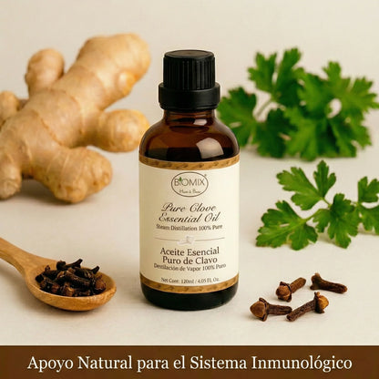 Aceite Esencial 100% Puro de Clavo comestible, grado Cosmético, Alimenticio y Terapéutico 120 Ml