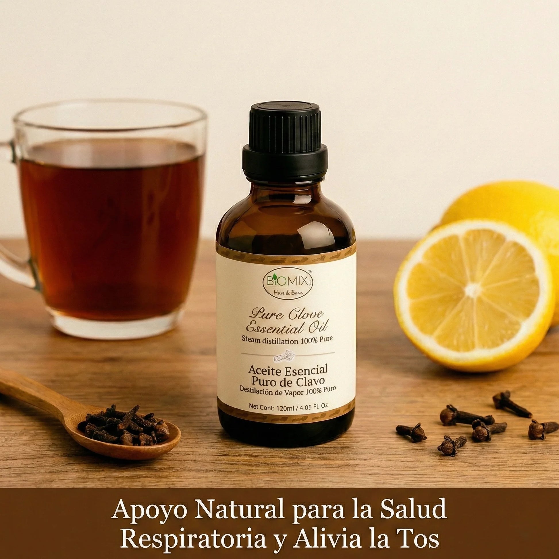 Aceite Esencial 100% Puro de Clavo comestible, grado Cosmético, Alimenticio y Terapéutico 120 Ml