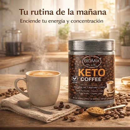 Café Keto Termogénico con MCT, Chaga, Shiitake, Reishi Sin Gluten, Vegano 30 Servicios