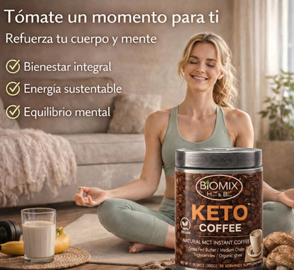 Café Keto Termogénico con MCT, Chaga, Shiitake, Reishi Sin Gluten, Vegano 30 Servicios