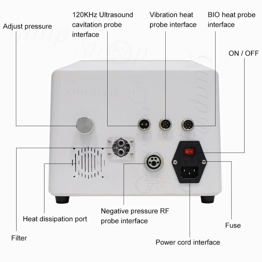 Equipo Multifuncional Radiofrecuencia con  cavitación 5D 120K 6 en 1, Bio heat fotón