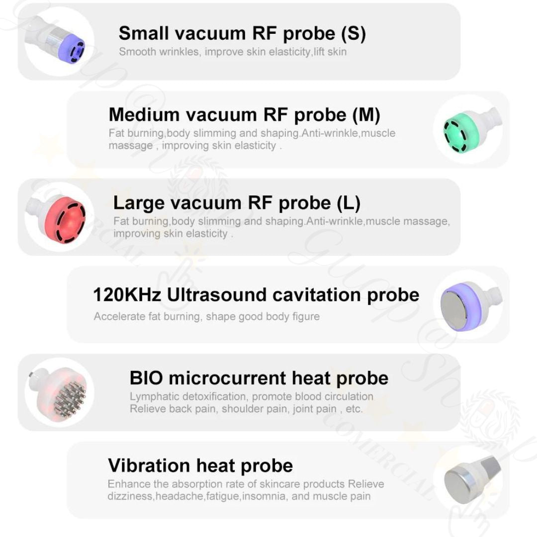 Equipo Multifuncional Radiofrecuencia con  cavitación 5D 120K 6 en 1, Bio heat fotón