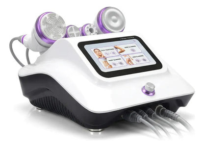 Cavitador Ultrasonico 30k Gscom Ms-45t2se Con Vacuum, Ems Y Electroporacion Facial, 4 Cabezales, Pantalla Tactil, 80 W, Blanco