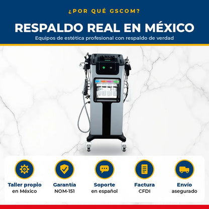 Máquina Facial 10 en 1 Pro — Hidrodermoabrasión, Ultrasonido y RF