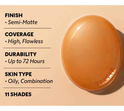 Tirtir Mask Fit Ai Filter Cushion Spf50 Piel Grasa O Mixta 21N Ivory